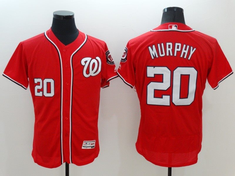MLB Nationals 20 Daniel Murphy Red Flexbase Men Jersey