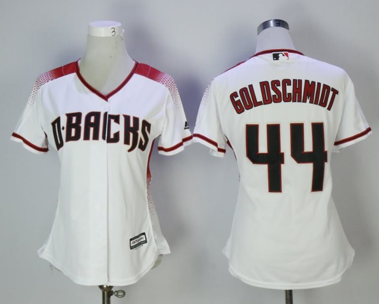 MLB Diamondbacks 44 Paul Goldschmidt White Sedona Cool Base Women Jersey