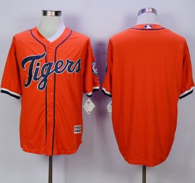 MLB Tigers Blank Orange New Cool Base Men Jersey