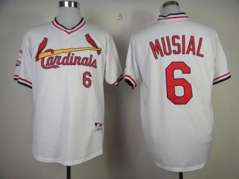 MLB Cardinals 6 Stan Musial White 1982 Turn Back The Clock Men Jersey