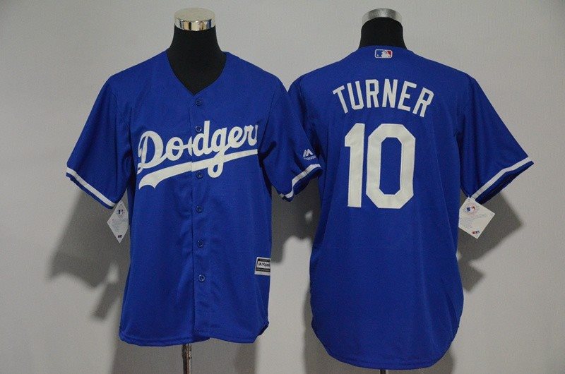 MLB Dodgers 10 Justin Turner Blue New Cool Base Men Jersey