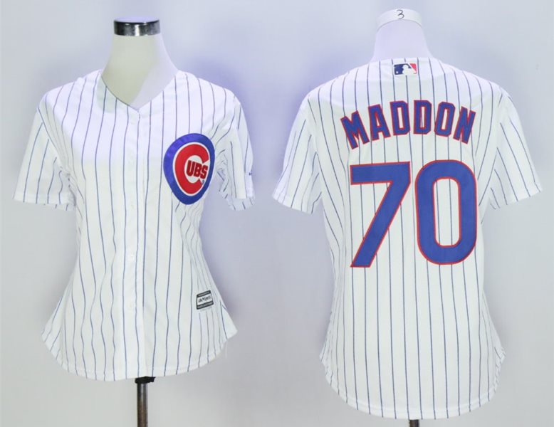 MLB Cubs 70 Joe Maddon White New Cool Base Women Jersey