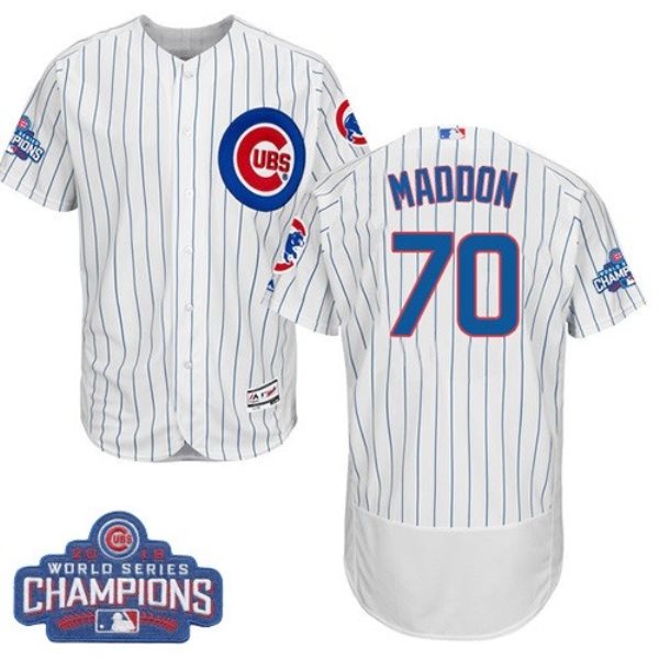 MLB Cubs 70 Joe Maddon White 2016 World Series Champions Flexbase Men Jersey