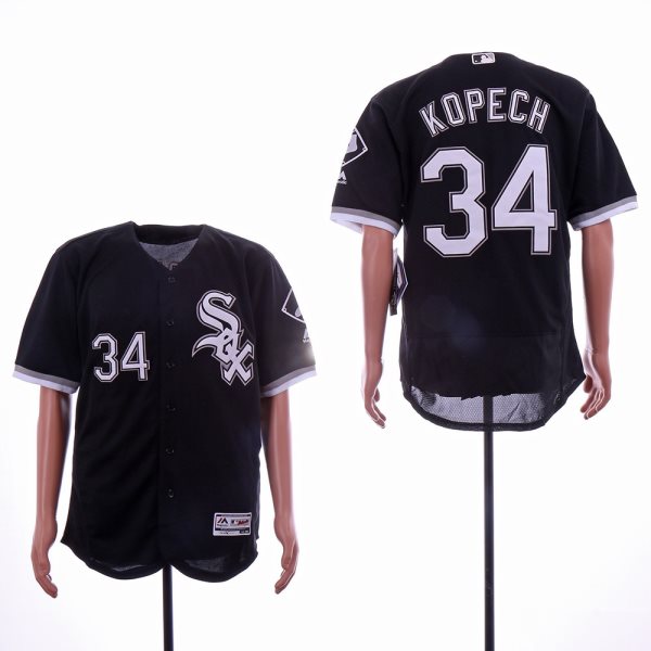 MLB White Sox 34 Michael Kopech Black Flexbase Men Jersey