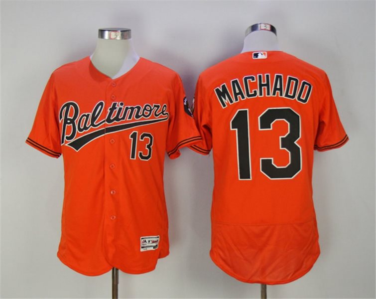 MLB Orioles 13 Manny Machado Orange Flexbase Youth Jersey