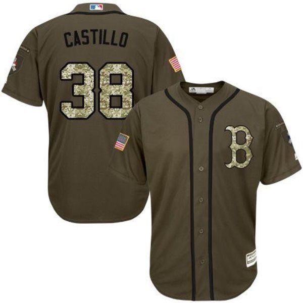 MLB Red Sox 38 Rusney Castillo Green Salute to Service Men Jersey