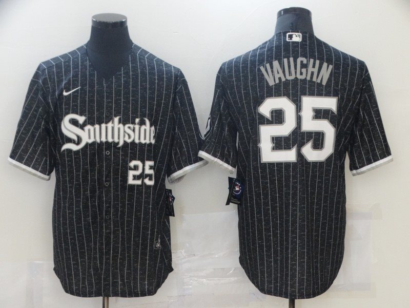 MLB White Sox Southside 25 VAUGHN 2021 City Connect Nike Cool Base Men Jersey