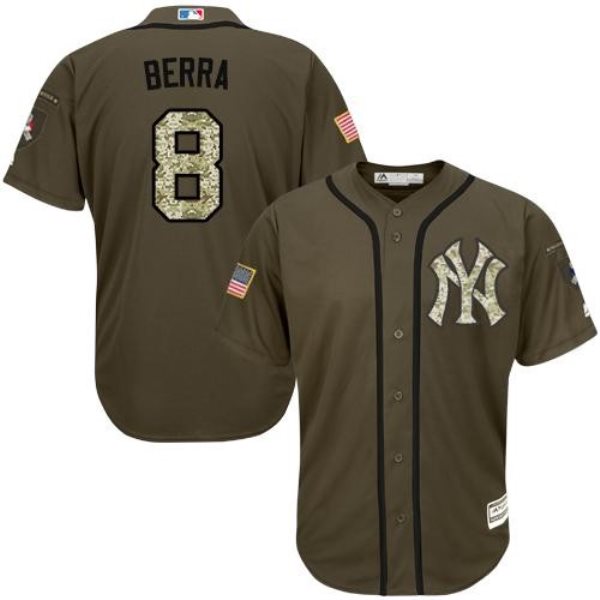 MLB Yankees 8 Yogi Berra Green Salute to Service Men Jersey
