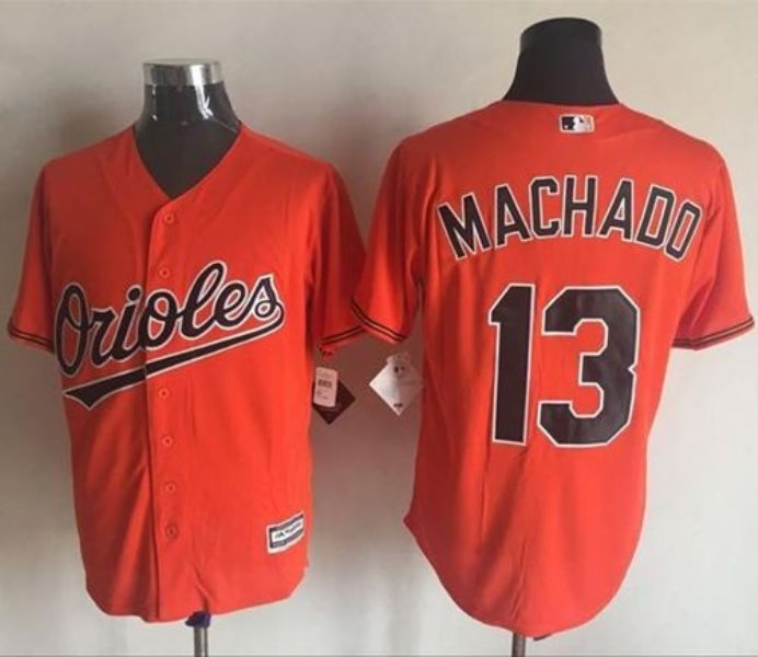 MLB Orioles 13 Manny Machado Orange New Cool Base Men Jersey