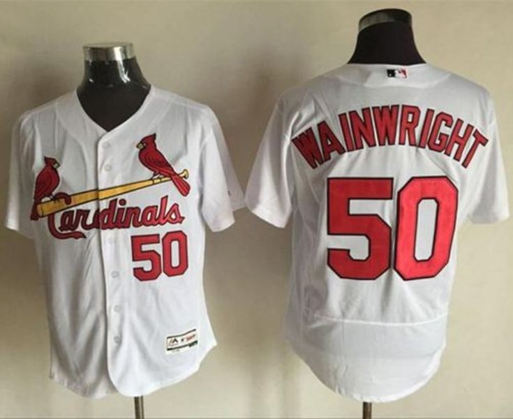 MLB Cardinals 50 Adam Wainwright White Flexbase Men Jersey