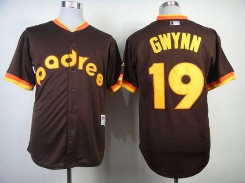MLB Padres 19 Tony Gwynn Brown Cool Base Men Jersey