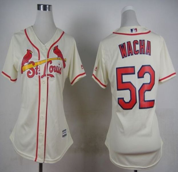 MLB Cardinals 52 Michael Wacha Cream Alternate Women Jersey