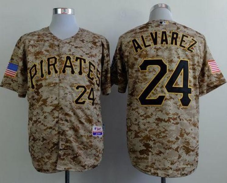 MLB Pirates 24 Pedro Alvarez Camo Alternate Cool Base Men Jersey