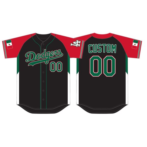 MLB Dodgers Customized Black 2021 Mexican Heritage Night Men Jersey