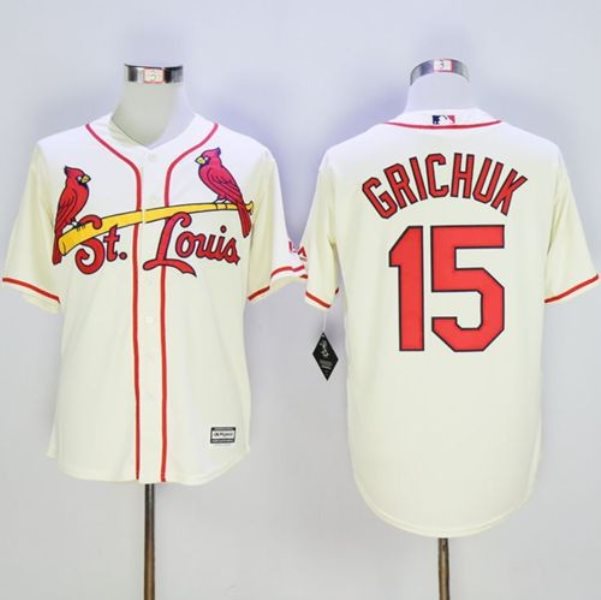 MLB Cardinals 15 Randal Grichuk Cream New Cool Base Men Jersey