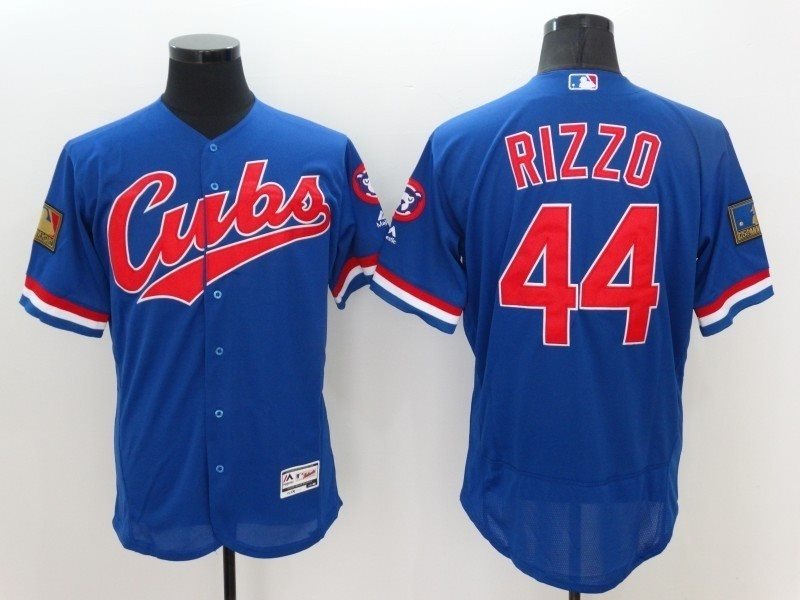 MLB Cubs 44 Anthony Rizzo Blue Flexbase Men Jersey
