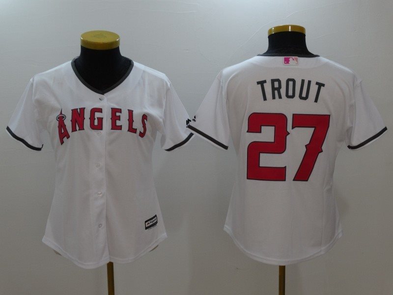 MLB Angels 27 Mike Trout White 2017 Mother's Day Cool Base Women Jersey