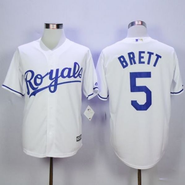 MLB Royals 5 George Brett White New Cool Base Men Jersey