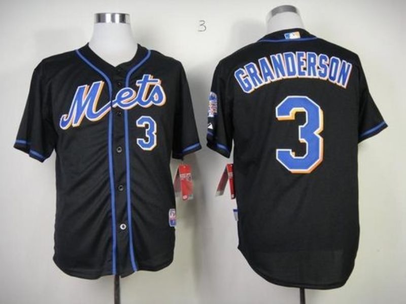 MLB Mets 3 Curtis Granderson Black Cool Base Men Jersey
