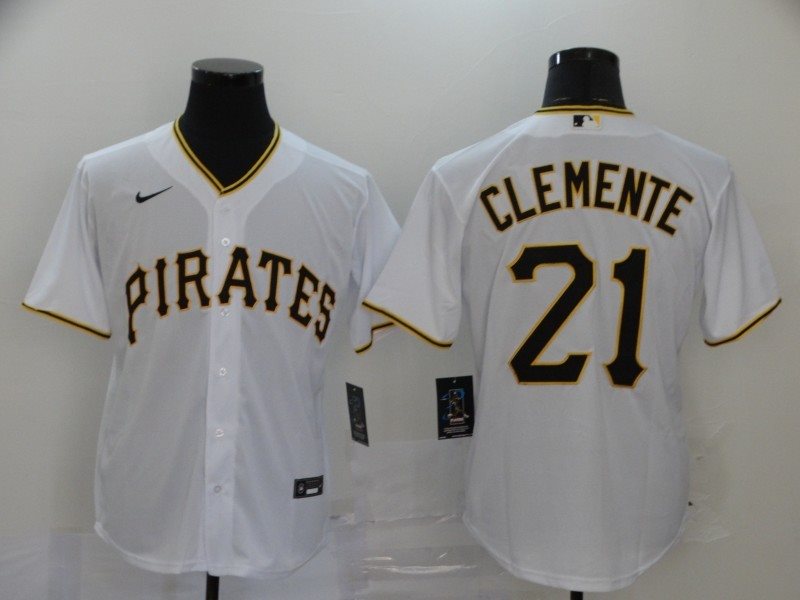 MLB Pirates 21 Roberto Clemente White 2020 Nike Cool Base Men Jersey