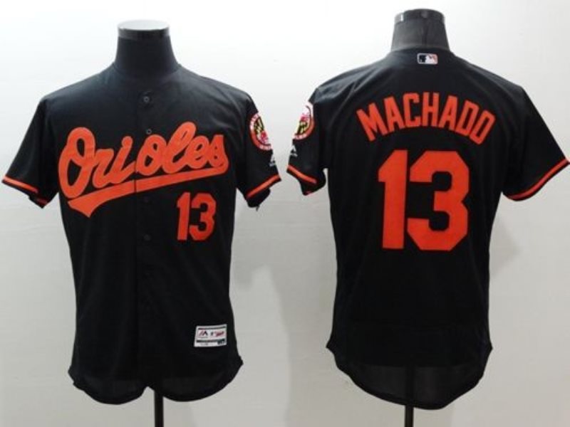 MLB Orioles 13 Manny Machado Black 2016 New Flexbase Men Jersey