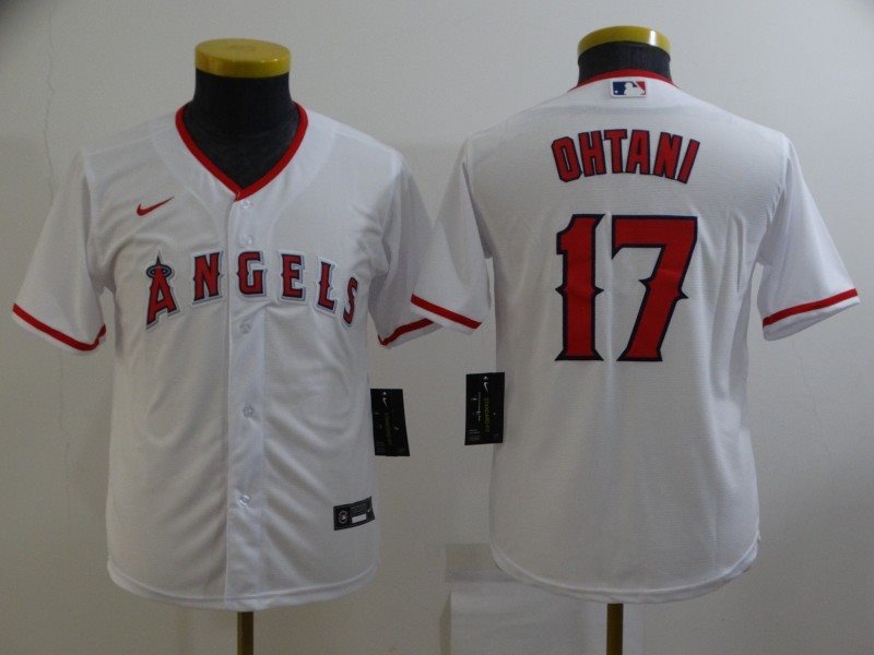 MLB Angels 17 Shohei Ohtani White Nike Cool Base Youth Jersey