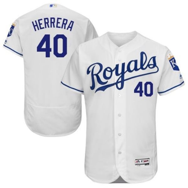 MLB Royals 40 Kelvin Herrera White Flexbase Men Jersey