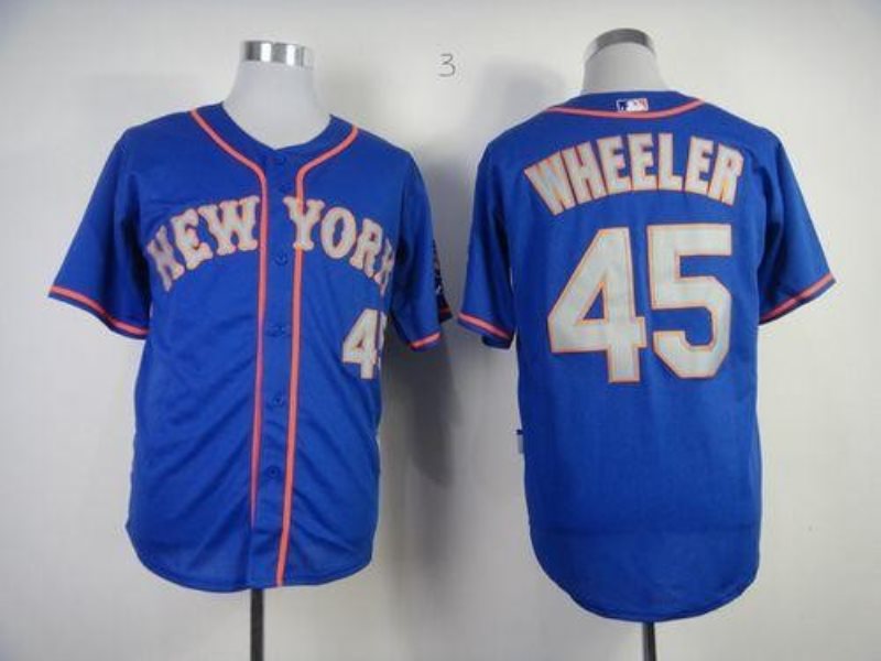 MLB Mets 45 Zack Wheeler Blue Men Jersey