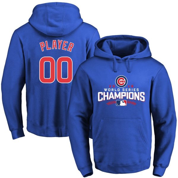 MLB Cubs 2016 World Series Champions Blue Customized Men Hoodie 1