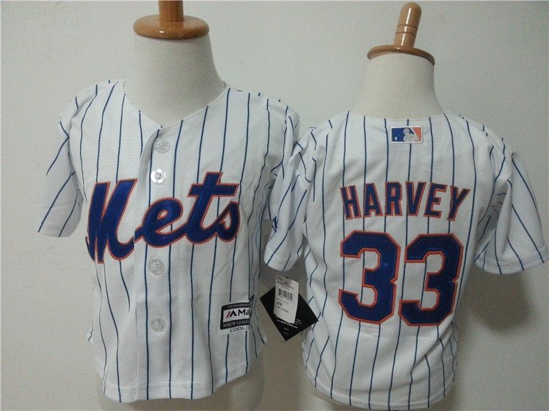 MLB Mets 33 Matt Harvey White Toddler Jersey