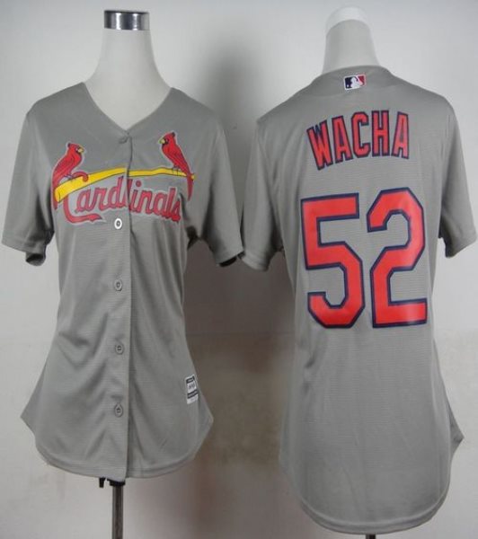MLB Cardinals 52 Michael Wacha Grey Road Women Jersey