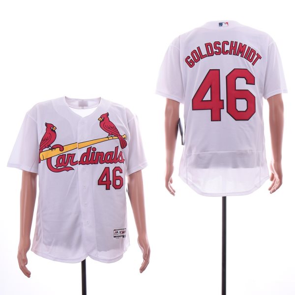 MLB Cardinals 46 Paul Goldschmidt White Flexbase Men Jersey