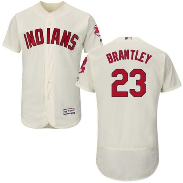 MLB Indians 23 Michael Brantley Cream Flexbase Men Jersey