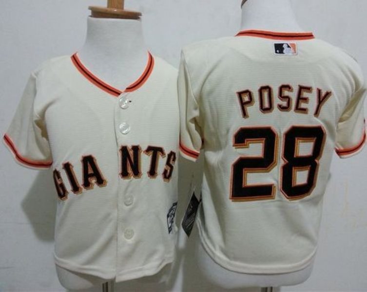 MLB Giants 28 Buster Posey Cream Toddler Jersey