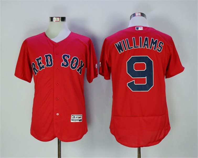 MLB Red Sox 9 Ted Williams Red Flexbase Men Jersey