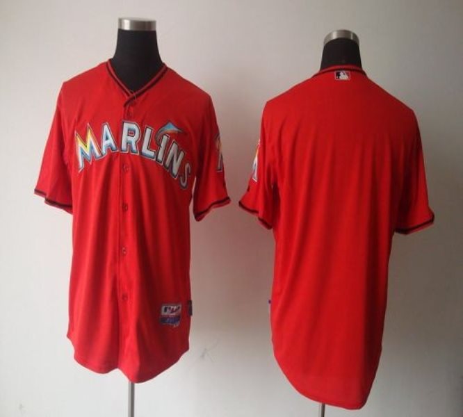 MLB Marlins Blank Red 2012 Men Jersey
