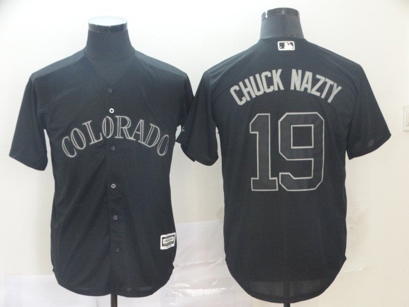 MLB Rockies 19 Chuck Nazty Black 2019 Players' Weekend Player Men Jersey