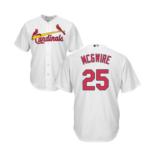 MLB Cardinals 25 Mark McGwire White Cool Base Men Jersey