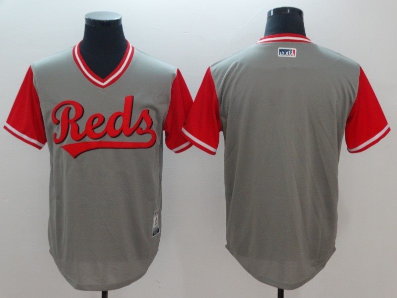 MLB Reds Blank Gray 2018 Players' Weekend Men Jersey