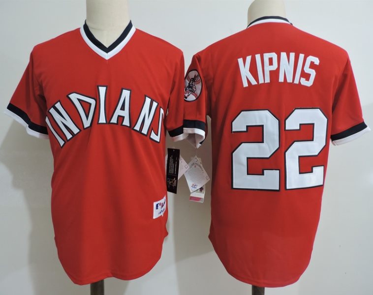 MLB Indians 22 Jason Kipnis Red Cooperstown Collection Throwback Men Jersey