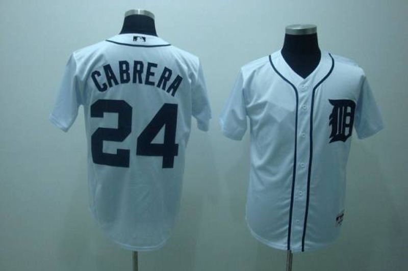 MLB Tigers 24 Miguel Cabrera White Men Jersey