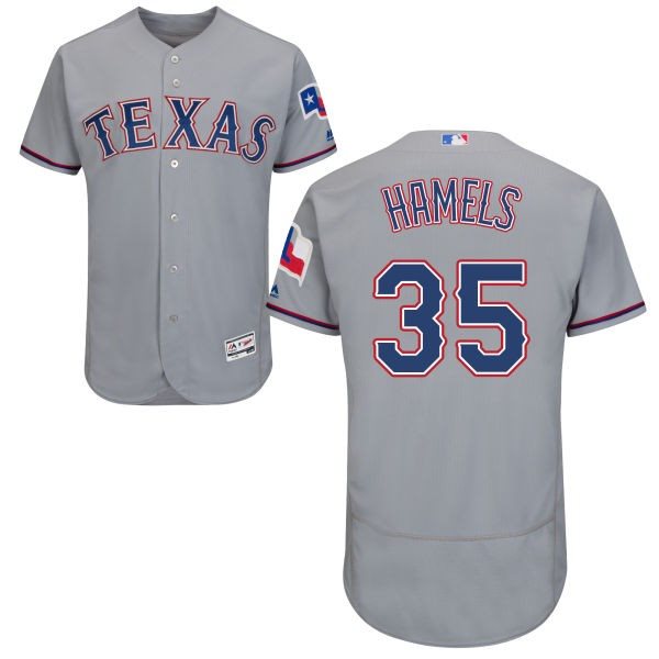 MLB Rangers 35 Cole Hamels Gray Flexbase Men Jersey