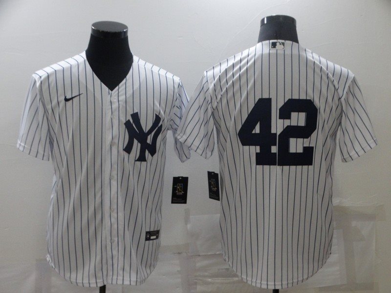 MLB Yankees 42 Mariano Rivera White Nike Cool Base Men Jersey