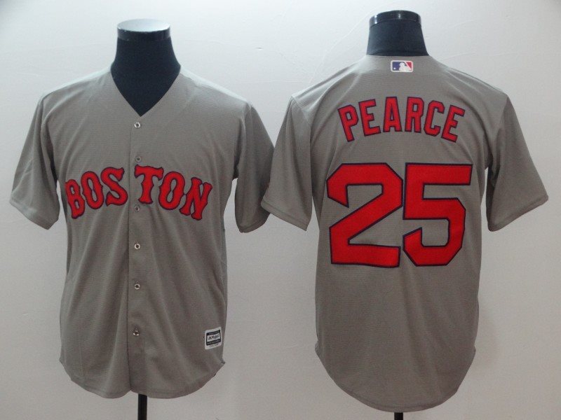 MLB Red Sox 25 Steve Pearce Gray Cool Base Men Jersey