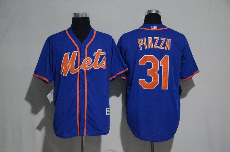 MLB Mets 31 Mike Piazza Blue New Cool Base Men Jersey