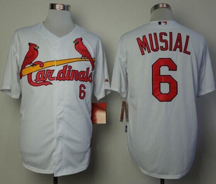 MLB Cardinals 6 Stan Musial White Cool Base Men Jersey