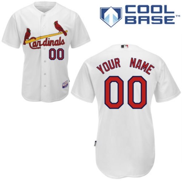 MLB Cardinals White Cool Base Customized Men Jersey