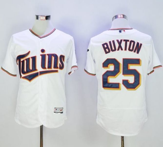 MLB Twins 25 Byron Buxton White Flexbase Men Jersey