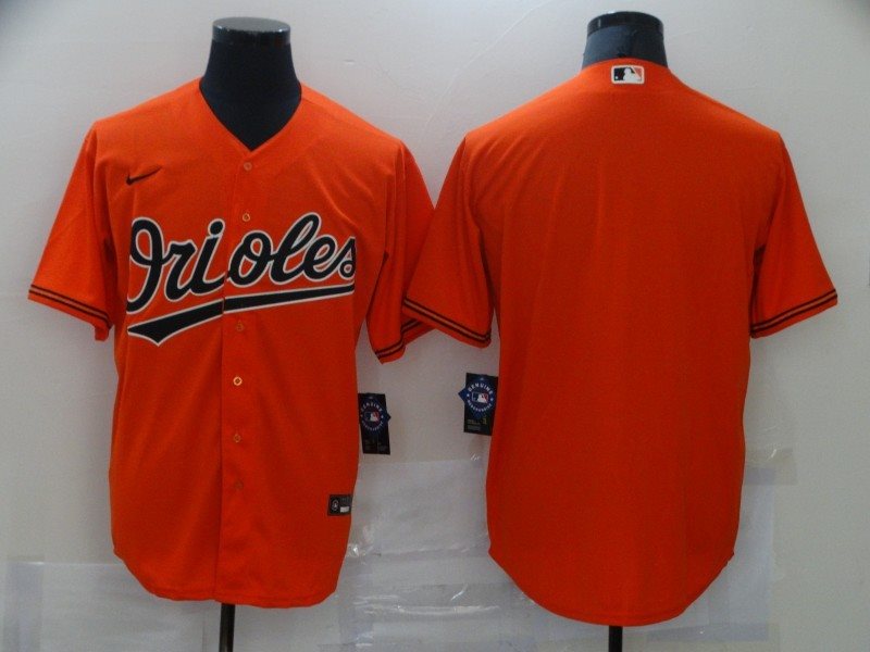 MLB Orioles Orange Blank Cool Base Men Jersey