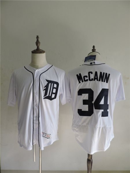 MLB Tigers 34 James McCann White Flexbase Men Jersey